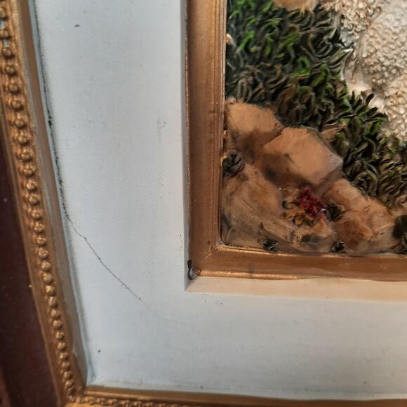 Vintage 60s‎ MCM 3D Jesus Religious Light Up Wall Art Decor Picture 11" x 15" - Picture 10 of 10